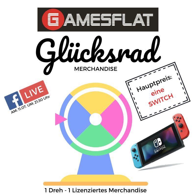 Gamesflat1's tweet photo. ♥️Gamesflat Glücksrad♥️

👉1 Glücksrad Ticket -> 1 Lizenziertes Merch
👉die Chance auf eine Nintendo Switch für nur 9,99��
👉am 11.07 um 21:30Uhr Live auf Facebook

👉https://t.co/giRokGZgLc #gamesflat #games #glücksrad #switch #nintendo #gewinnen #tickets #live #merchandise https://t.co/1eHv9qmKze