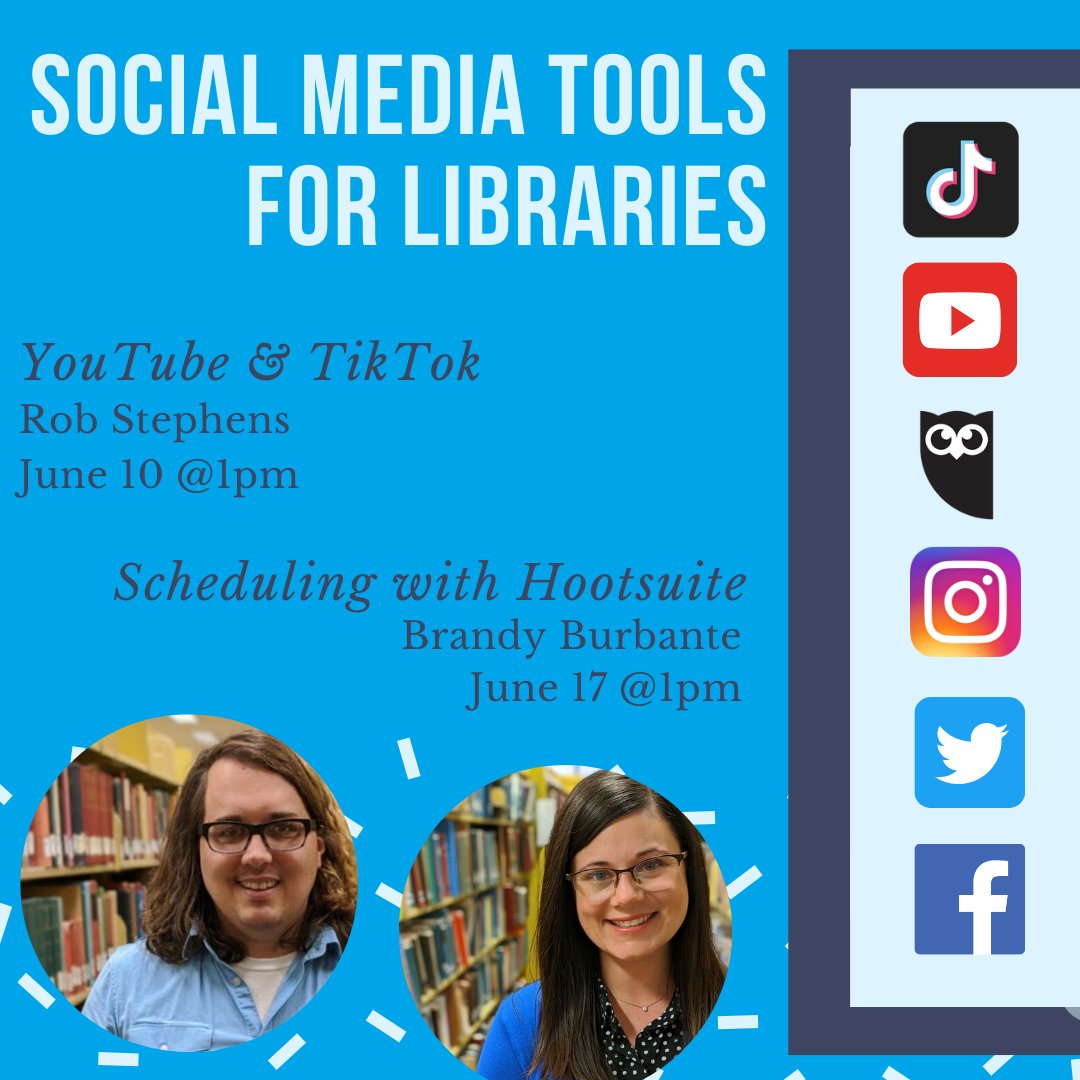 NichollsLibrary's tweet image. We&apos;re excited to announce presentations by @NichollsState librarians for @louislibraries virtual Summer Learning Series this month. 
@robthepoet @brandy_burbante 

#NichollsLibrary #webinar #socialmedia