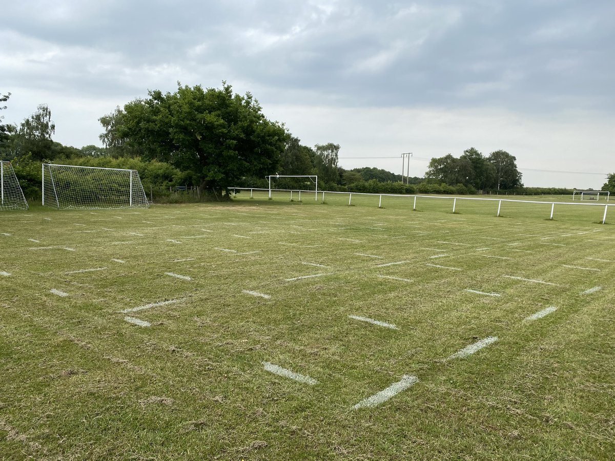 AmaranthFC's tweet photo. We’re getting ready to restart socially distanced training by marking out 2 meter guides - Safety first for our players and will only restart when we are confident it is safe to do so. https://t.co/ZrfQYzA78i