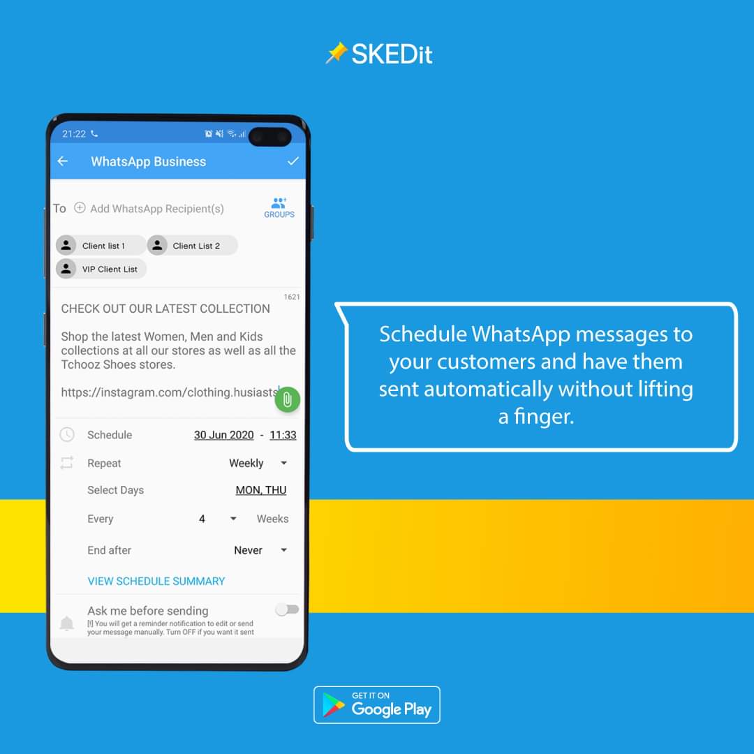 youcefmarkelyp's tweet photo. Ou pa bezwen kenbe telefòn ou nan men w toutan pou w voye yon mesaj whatsapp, ou ka pwograme l ak aplikasyon sa ki rele #SKEdit
Gade videyo sa pou pou prèv https://t.co/qB4pRVHZST https://t.co/QPNmyXvus1