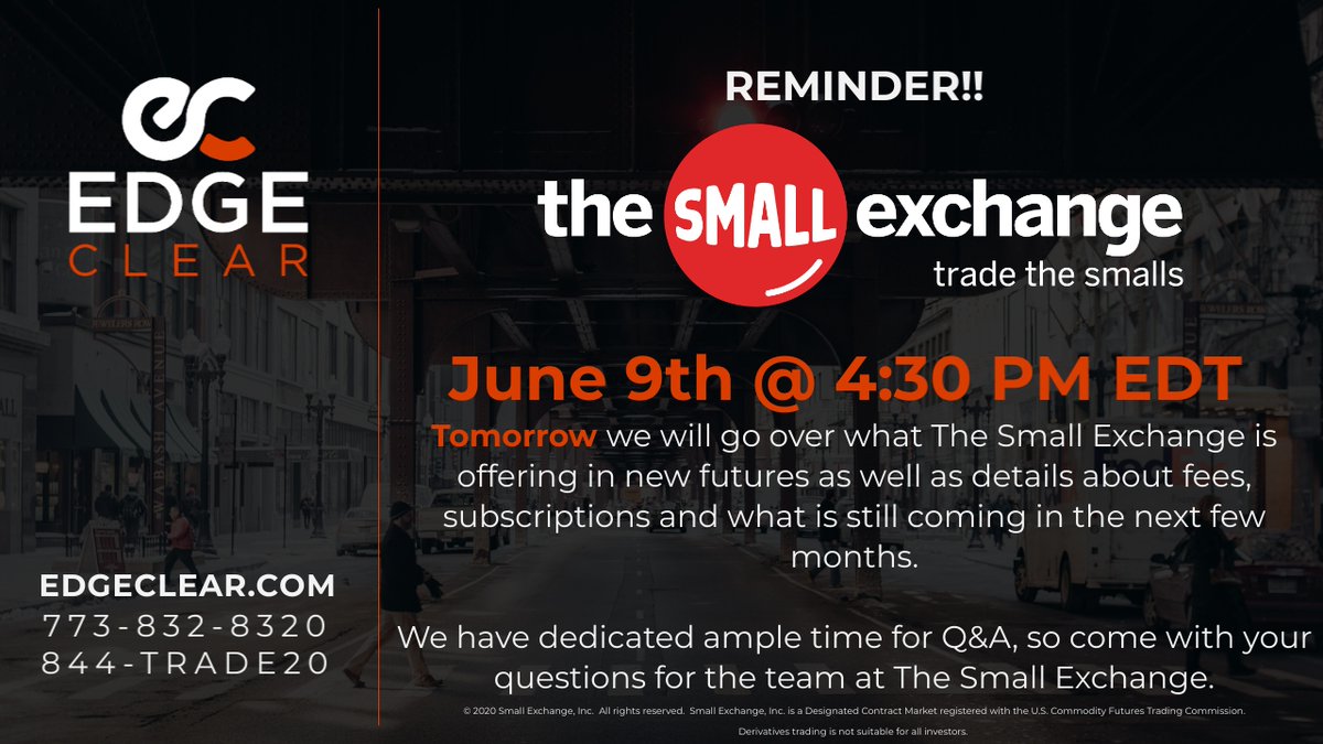 FuturesTrader71's tweet photo. In less than an hour (4:30 EDT), we will be speaking with @small_exchange about their new micro futures products and will be taking questions from you. Join us here: https://t.co/pc1VPKkcZn
#tradesmall #futures #ES_F #trading https://t.co/JKAyMCZbTK