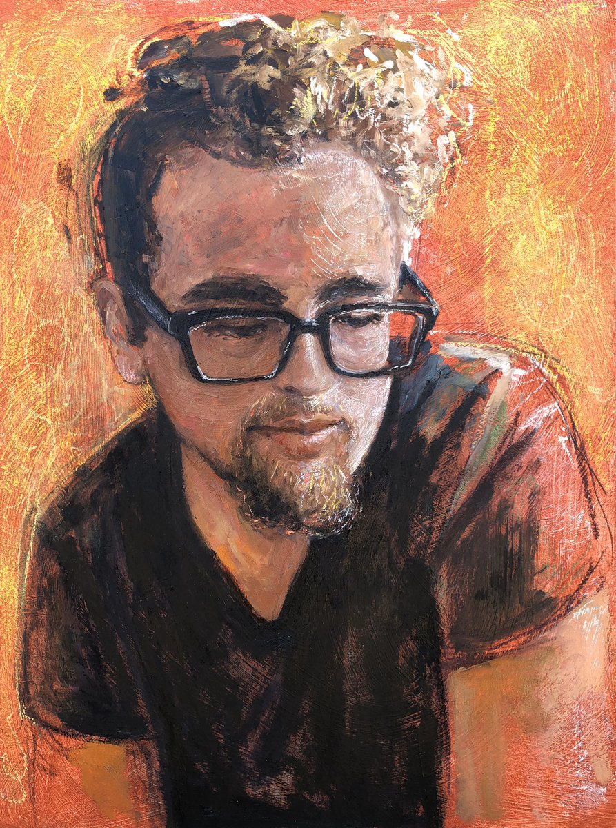 mhauserART's tweet photo. Mix media painting of my partner in crime Chandler Haughton. #painting #portrait #mixmedia #oilpainting #pastel #music #orlando #musician https://t.co/NE5iKwskOs