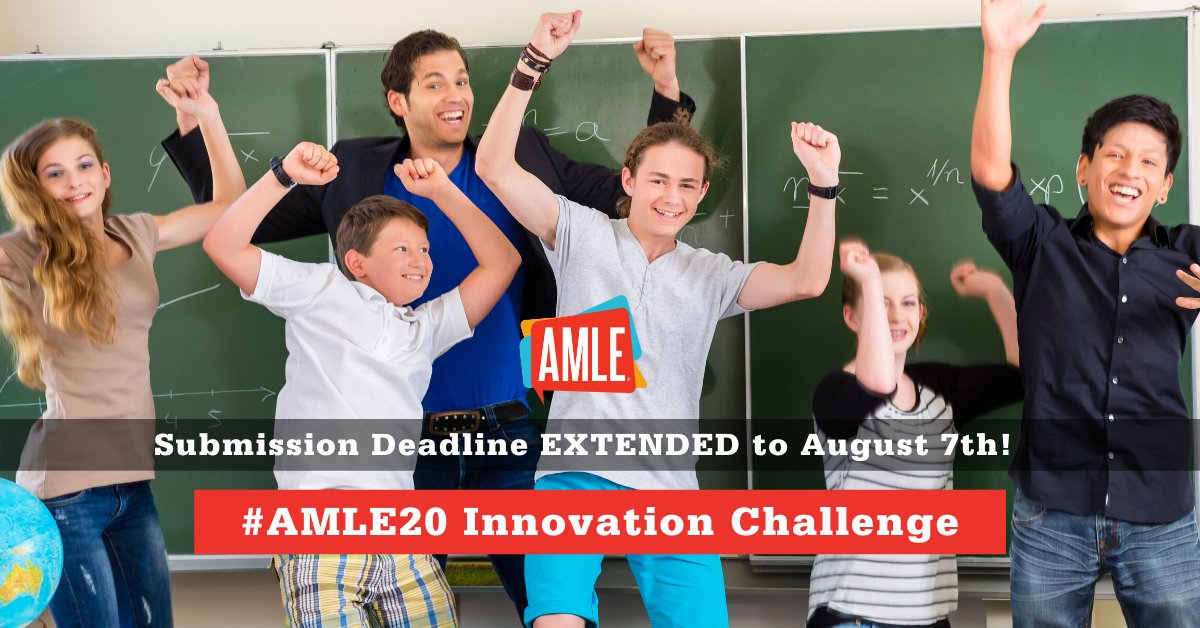 AMLE's tweet photo. THIS JUST IN!  We're extending the deadline to submit for this year's Innovation Challenge! You now have until August 7 to get your submissions in. For more information, visit our website: https://t.co/FxSTZiyiMb https://t.co/imp3bdfp7K