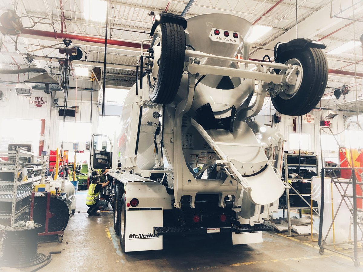 RevolutionMixer's tweet photo. Aggregate Industries your newest Bridgemaster Mixers were spotted on our Finish Out Line! Our production team members are working hard on those special features like the 6.5' main chutes.
@lafargeholcim @peterbiltmotors
#TeamMcNeilus #Manufacturing #McNeilusMixers #FLEXControls https://t.co/EYggxdcLpX