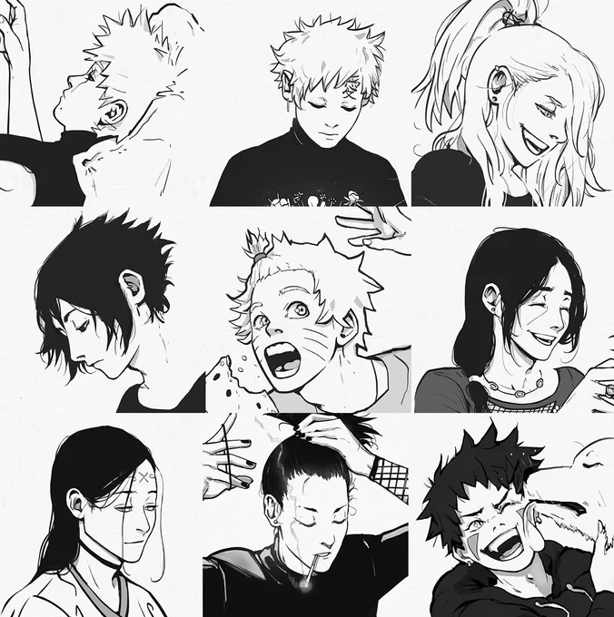 os personagens de naruto até agora... 
