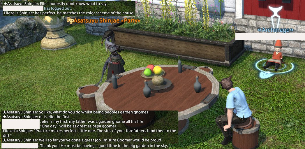 sumiaou's tweet photo. fondly remembering the time in xiv where i hired someone rping as a garden gnome to decorate my yard for an hour and when the hour was up he used the money to immediately go to the Pleasure Dome (erp hub) to get some pussy https://t.co/hux0phBT9j