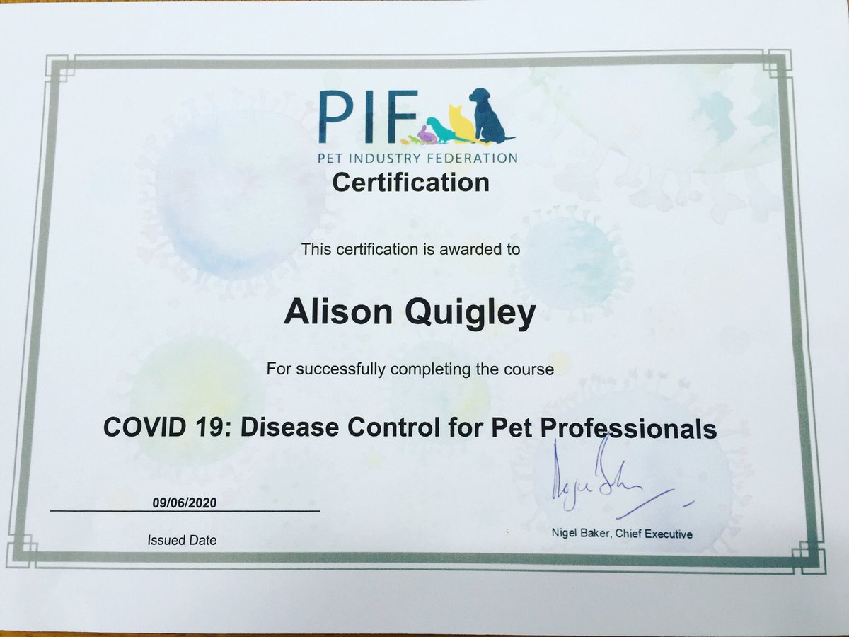 BarkingMadSLake's tweet photo. Barking Mad South Lakes are slowly and safely opening for business, we have been certified by the Pet Industry Federation in Covid-19 Disease Control for Pet Care Professionals. We provide a safe and confident service to our customers, hosts and dogs🐶. #homeboarding https://t.co/nLOVJ4xlc3
