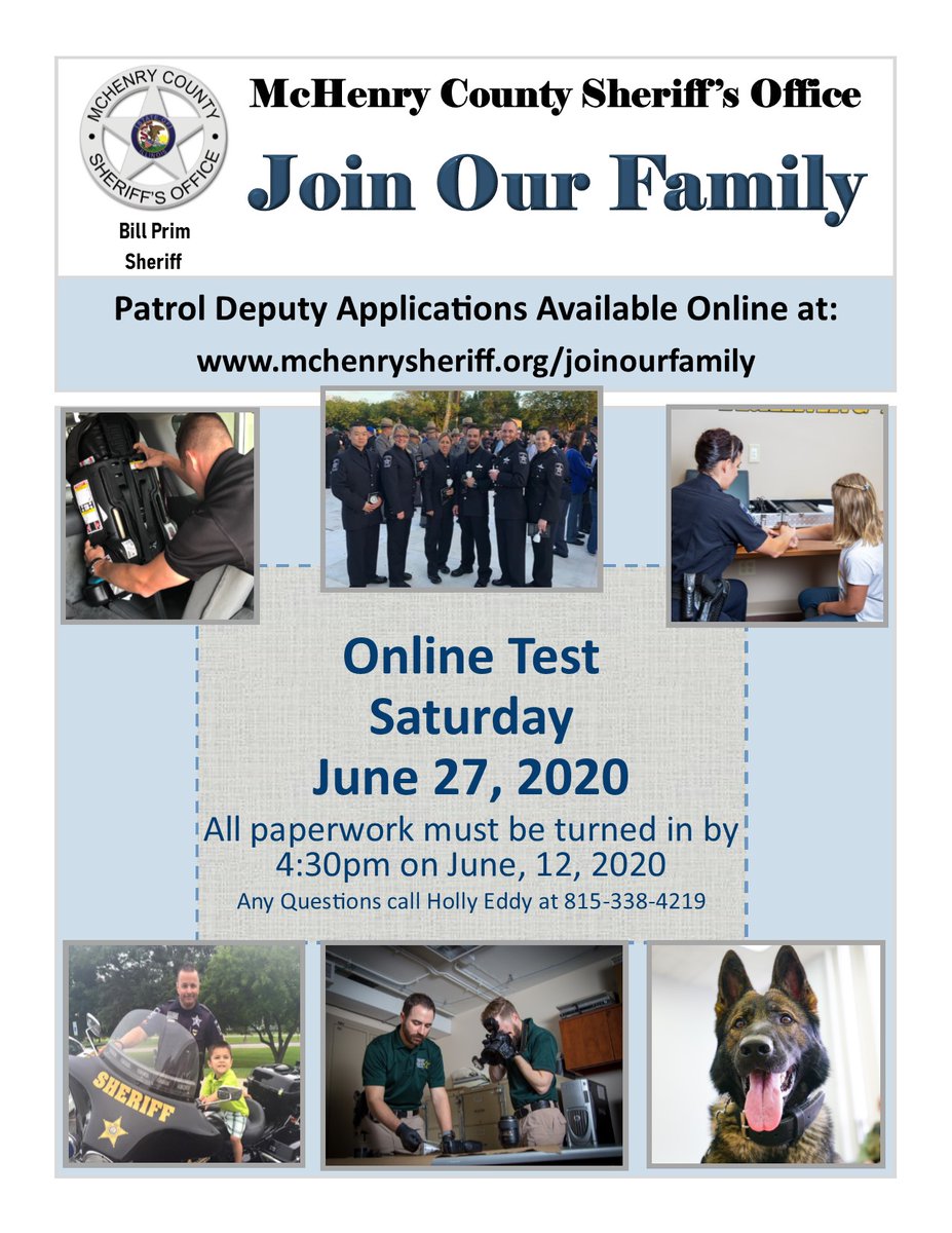 McHenrySheriff's tweet photo. Reminder: We are hiring Patrol Deputies and Corrections Officers.  Please go to: https://t.co/5P3W5v6Gas for more information. https://t.co/dDSbRhPv2e