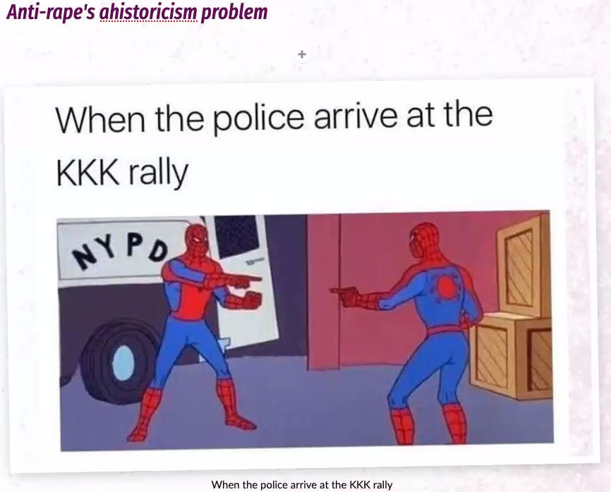 #CAIA2020 <a href="/wagatwe/">Wagatwe is on bsky & IG</a> doesn't hold back when it comes to calling out the ahistoricism of the anti-rape movement. The anti-rape movement is FOUNDED in the work of Black women over the last 2 centuries AT LEAST.