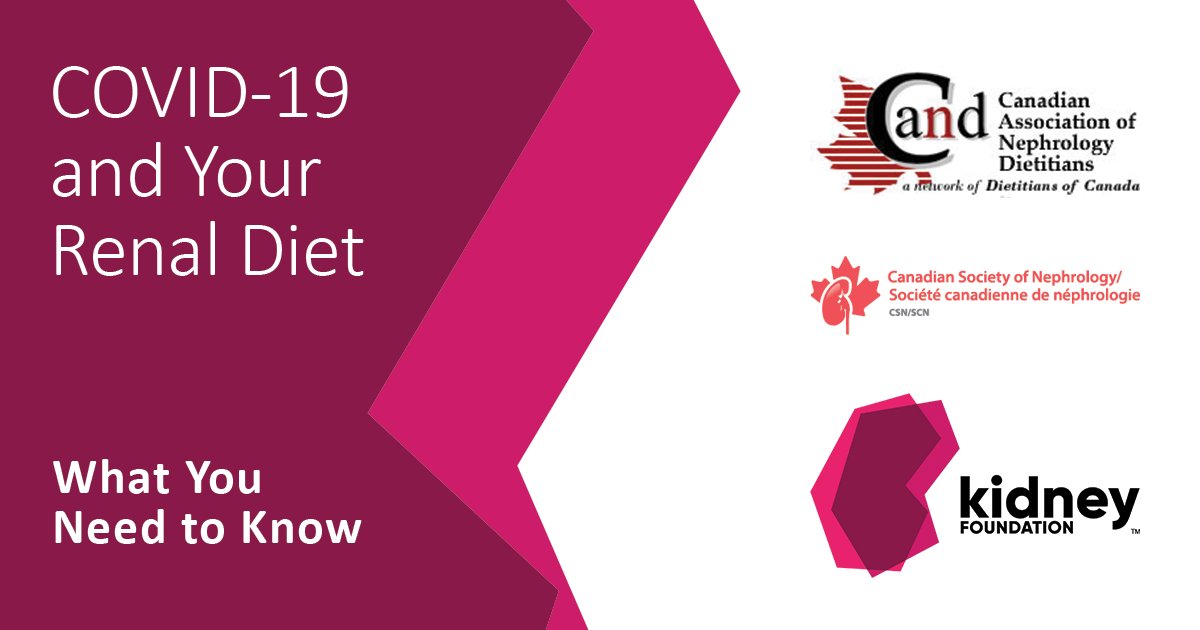 The Kidney Foundation, in collaboration with The Canadian Association of Nephrology Dietitians (CAND) and the Canadian Society of Nephrology (CSN) are proud to present this webinar on June 25th. COVID-19 and Your Renal Diet.

To register, visit zoom.us/webinar/regist…