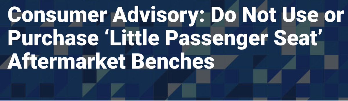 ReSolveOK's tweet photo. The National Highway Traffic Safety Administration is warning drivers not to purchase or use the “Little Passenger Seat”. The NHTSA recommends motorists who own the seat should stop using it immediately. 
#NHTSA #roadsafety #drivesafe #resolveok #riskmanagement https://t.co/9PkUzwYZ7P