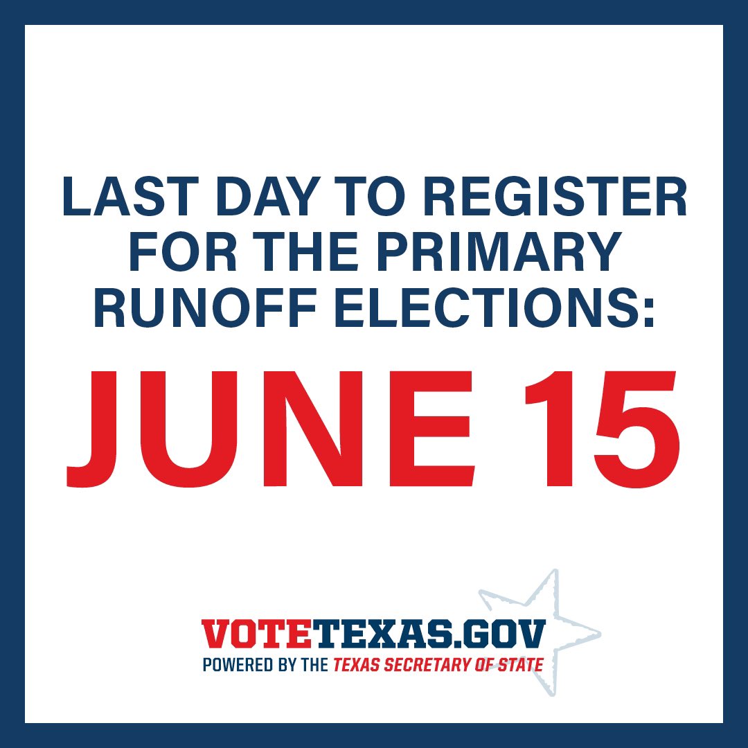 Please remember, to vote in Texas🗳, you MUST be registered. Last day is JUNE 15th!!

Please visit votetexas.gov if you need help with registration or need to learn more about eligibility.

RobertoRBetoAlonzo.com
#RobertoforTexas