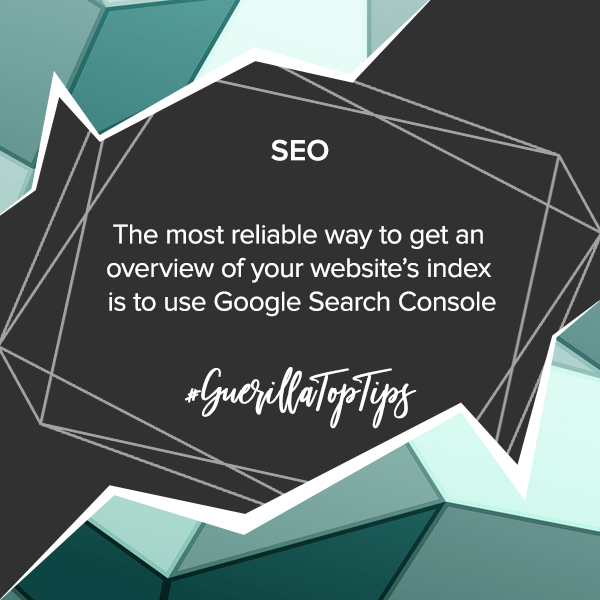 we_are_guerilla's tweet photo. #GuerillaTopTips - the most reliable way to get a full overview of your website’s index coverage is to use your free Google Search Console account and look at the Valid section under Coverage. ⠀
⠀
#seo #searchengineoptimisation #googlesearchconsole #websiteindex https://t.co/vn0oLy5yZD