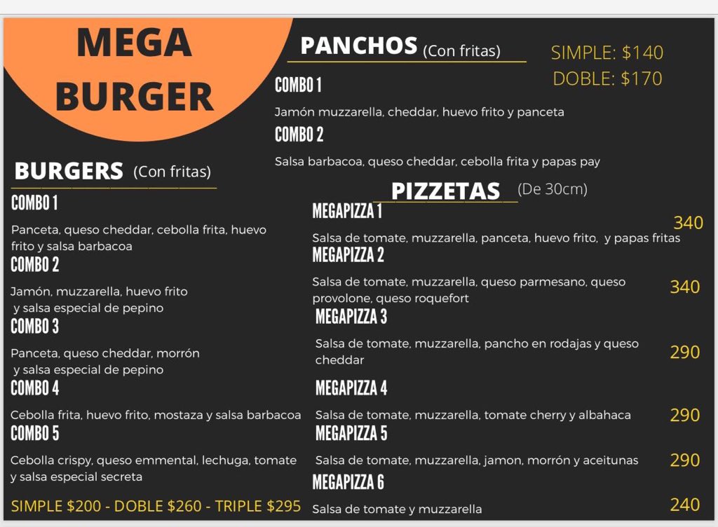 Megaburger7's tweet photo. NUEVO MENÚ, NUEVOS PRECIOS Y TAMBIEN... NUEVAS INCORPORACIONES 😱😱 

Te vas a quedar con las ganas de probar nuestras Mega Pizzetas 🍕? https://t.co/BHqpdJhDPi
