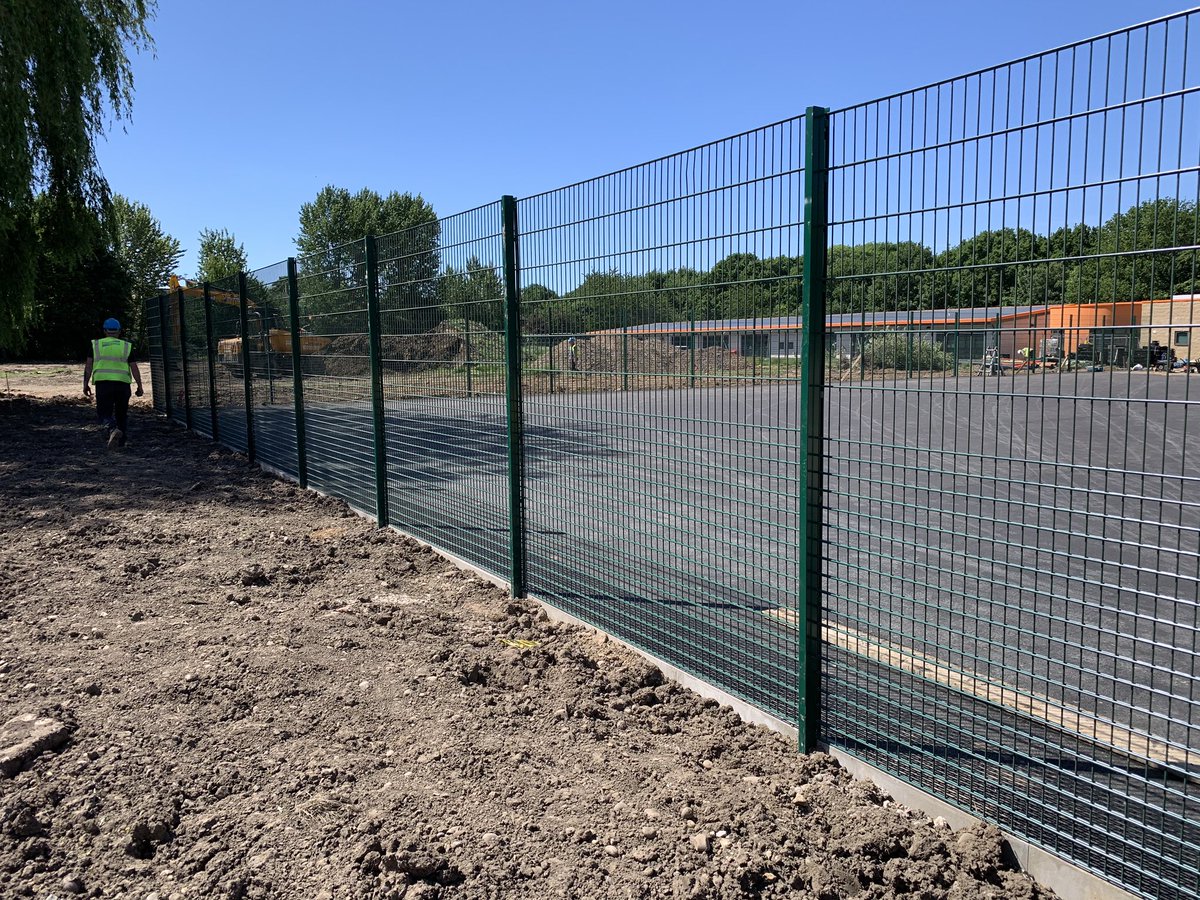 FenceSecure's tweet photo. Another project nearing completion, Multi Use Games Area consisting of 868 Twin Wire Rebound mesh system at Yorkswood Primary school, children’s play area still to go in, completion should be early July.
#CLDfencing. https://t.co/u5T1vZ0cuB