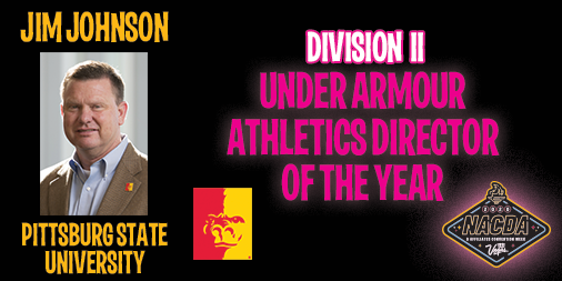NACDA's tweet photo. Since we can't honor them in person at #NACDA2020 😢we are recognizing the 2019-20 @UnderArmour ADOY winners 1⃣ Division per day 

🏆 Representing Division II: @PittStateAD @spiffyad @Tim_McMurray @LindsayReeves12 👏👏👏👏

📰 Read more: https://t.co/i272fgj6sL https://t.co/AHTBhn6hEA