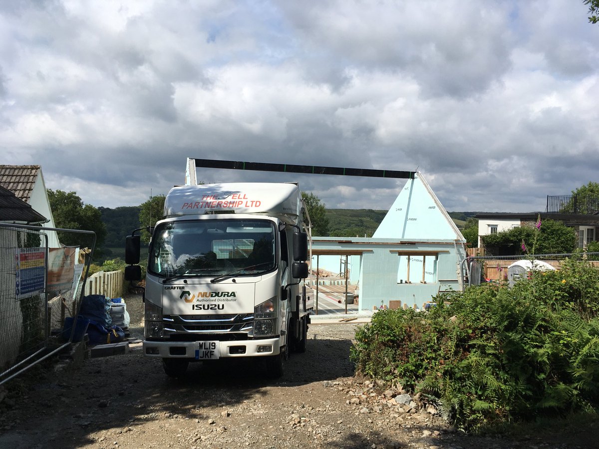 fellpartnership's tweet photo. Another brand new @NUDURAICF house going up near our base in Tavistock, west Devon. We supported the ground floor and gable (all poured as one) last Friday. We are @fellpartnership #buildwithstrength #concretetotheroof #icf #nudura #icfbuilders #insulatedconcrete https://t.co/2RHtT6G1gf