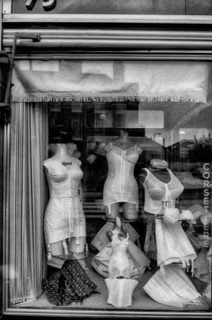 Corsetiere, 1961.‘As I was photographing this shop window, a man passing by asked what I was doing. I replied that it was a beautiful window of corsets. He looked me up and down and said “No son, there’s something wrong with you!” and marched off.