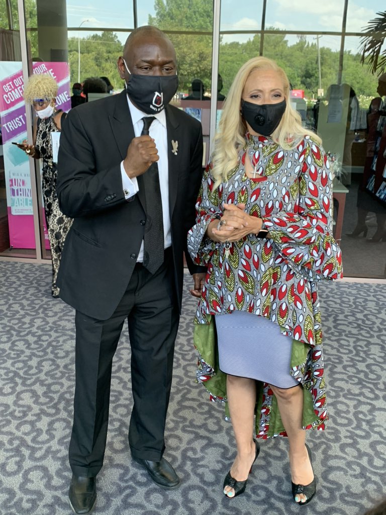 Attorney Benjamin Crump w/ Pastor Mia Wright.