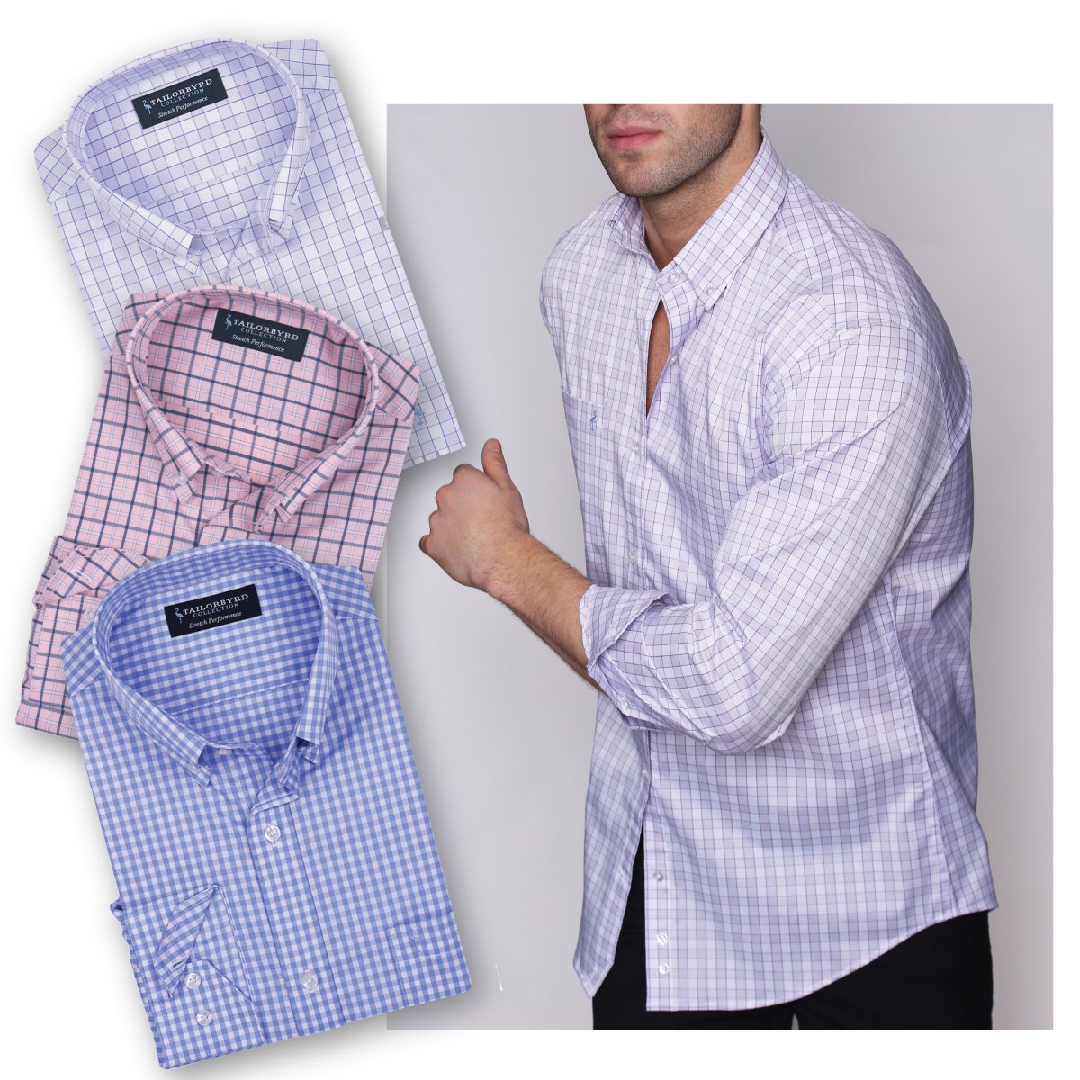 TailorByrd's tweet photo. Not your average gingham shirt! Shop our NEW stretch performance shirt. It’s water repellent, quick drying, wrinkle resistant and super stretchy! Get 2 for $80! #stretchperformance https://t.co/OS3v1rolM0
