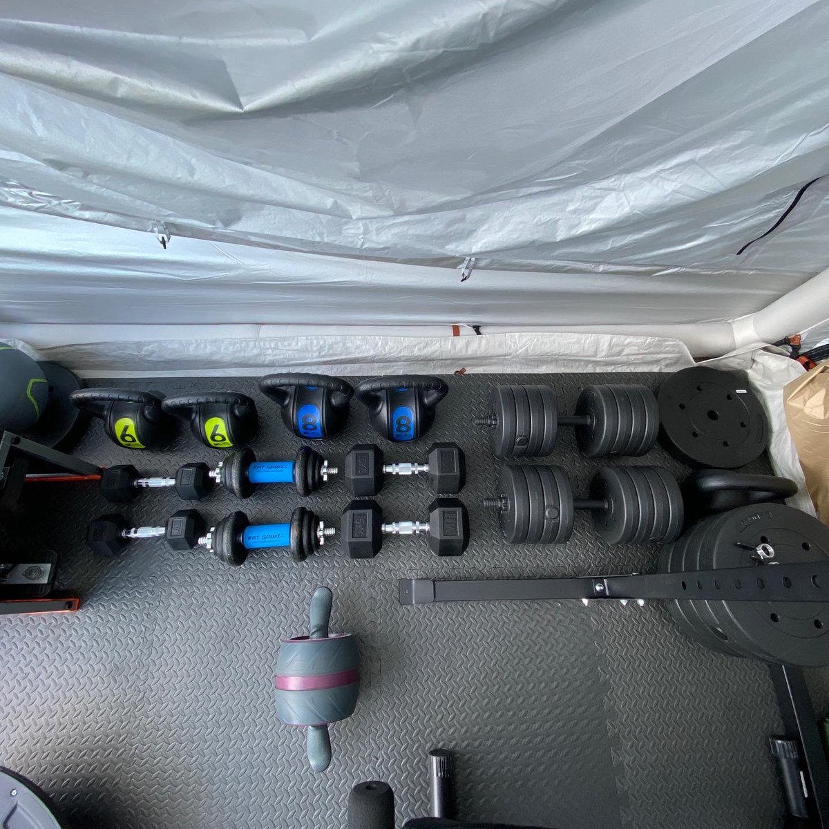 mathew_baldock's tweet photo. So new toy turned up today, add this to the home gym in a tent🤪  Time to get back in to shape after a couple of injuries. @grenadeofficial to help power me of course 👍💪🔥 #peloton #homegym #lockdown2020 #hertford https://t.co/fPUD4i4Cl7