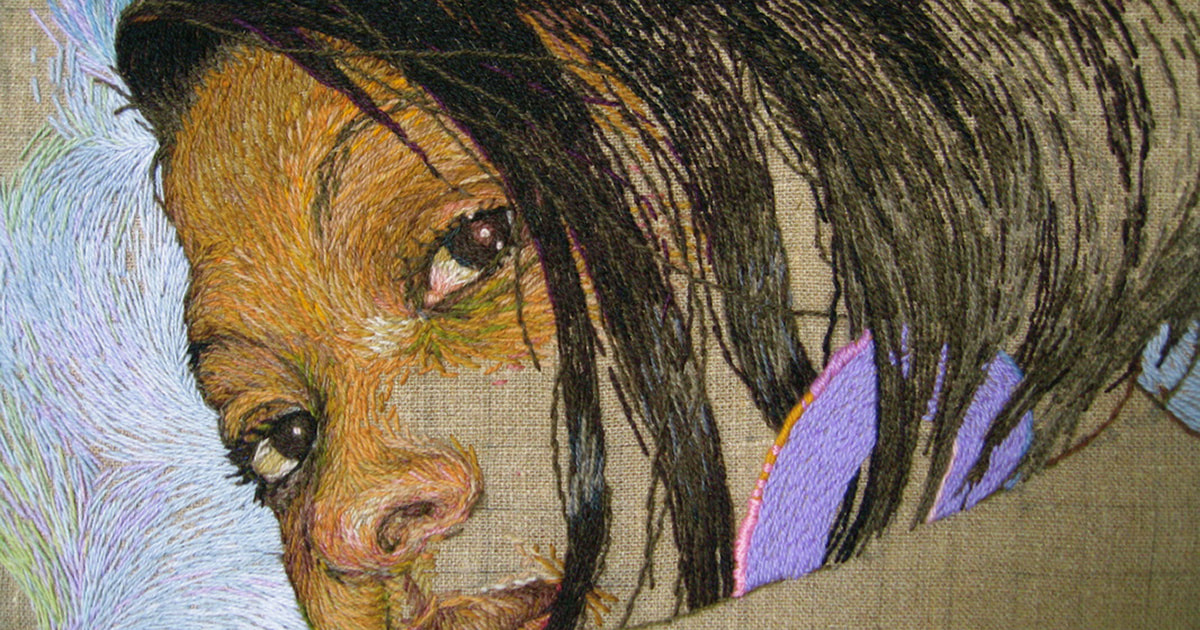 womensart1's tweet photo. "Saying 'black lives matter' both literally and figuratively restores people's dignity" 
- Alicia Garza, #BlackLivesMattters co-founder

Embroideries by US artist Ruth Miller #WomensArt https://t.co/wSKSNQ2ZYQ