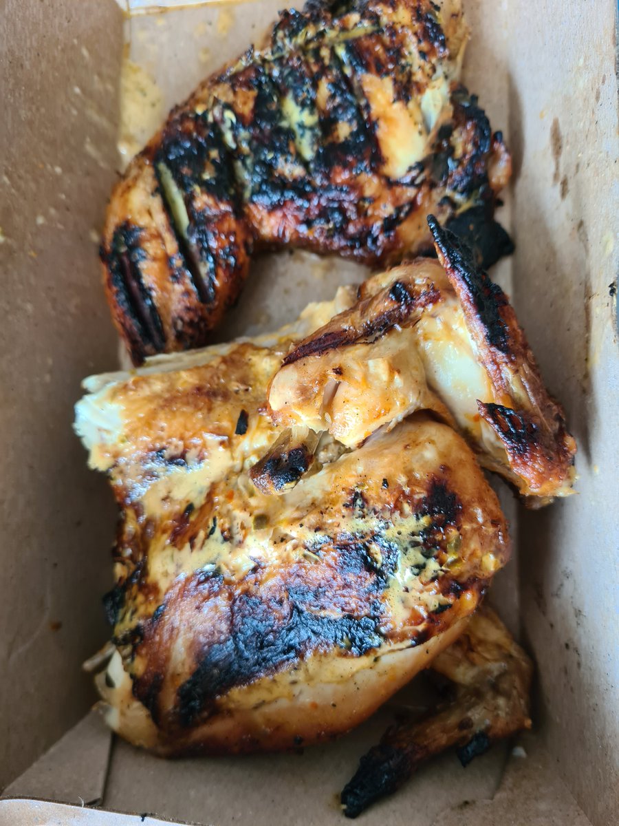 Nuruiat's tweet photo. @NandosUK i ordered my nandos today after almost 3mnths of waiting and this is what i got. Burnt chicken that did not taste fresh at all. Verg disappointed 😞 😔 https://t.co/ppym9Fztws