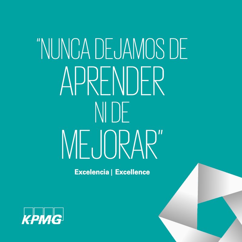KPMG_talento's tweet photo. Nuestro Valor de la semana es Excelencia.
¿Cómo te identificas con la Excelencia?
¡Pongamos en práctica nuestros Valores KPMG!
#KPMG #KPMGMéxico #Excelencia
#KPMGValues https://t.co/JyrVehV3py