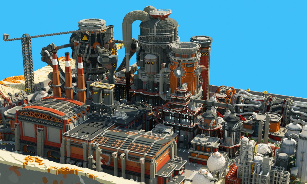 epmessi9800's tweet image. Steam Engine Factory. Built some time around November of 2018, took 3 months with a small town with full interiors around the map. Iskillia made the fantastic green polluted render.