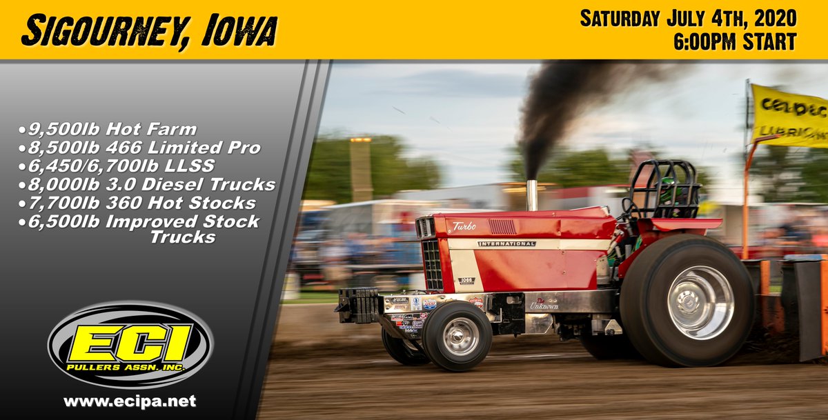 First pull of the year will be in Sigourney, Iowa on Saturday July 4th! Going to be a very nice show!