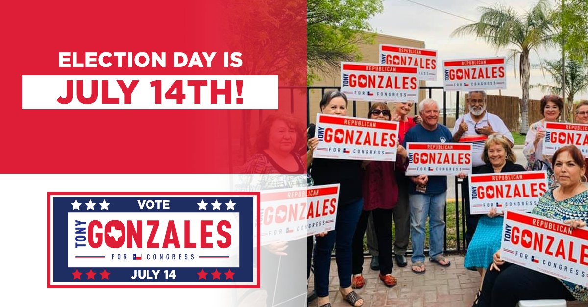 TonyGonzales4TX's tweet photo. Tony Gonzales is the ONLY candidate in this race who can take on socialist Gina Jones in November and WIN. Help us spread the word! #TonyForCongress #TeamTony https://t.co/gNeKYLgqXz