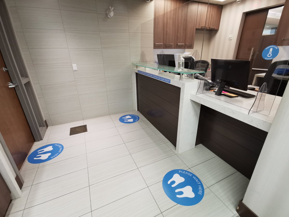 IDentSigns's tweet photo. Branded COVID-19 Decals installed in their new home at Midtown Dental, in Calgary AB.

#signage #covid19safety #hseq #safetyfirst #decals #stopthespread https://t.co/p5V62dm4az