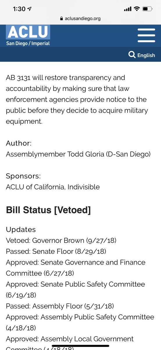ToddGloria's tweet photo. I’m sorry you missed it, but: 

-I proposed #AB3131 in 2018 to demilitarize law enforcement. 

-I co-authored #SB10 to end cash-money bail in CA. 

-Last year, I was a joint-author of #AB32 to end private, for-profit prisons in CA. (1/2) https://t.co/DzMab084Ob