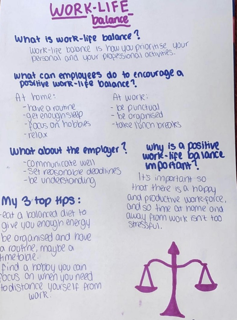 TheGAcademy's tweet image. Year 10s have been hard at work today as part of #MyWeekOfWork - wellbeing, work life balance and the role of HR was focus for Tuesday 💜 @OakNational @CareerEnt @Careers_Hall 

Here’s a preview of some of the great work being done at home by our Globalers 👉👉