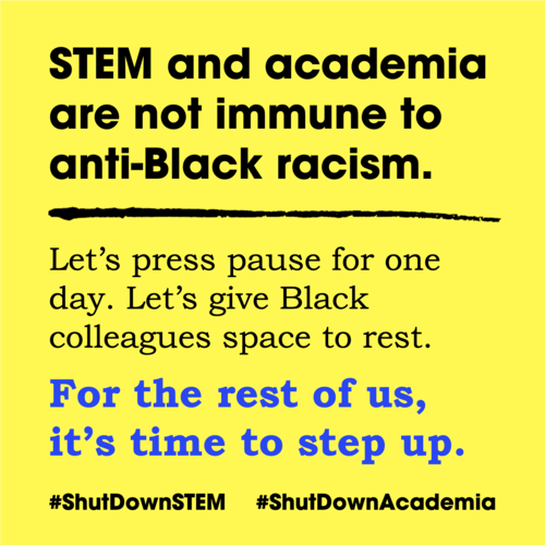 We will be participating in #ShutDownSTEM tomorrow and encourage you to join us!