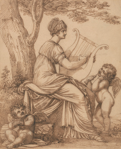 Sappho, 1826, attr. to #MariaHadfieldCosway (Italian-English, c. 1760-1838), who was born #otd (Jun 11). Held at @YaleBritishArt, collections.britishart.yale.edu/vufind/Record/… #womenartists #artherstory @HerstoryDiary @thisdateinart