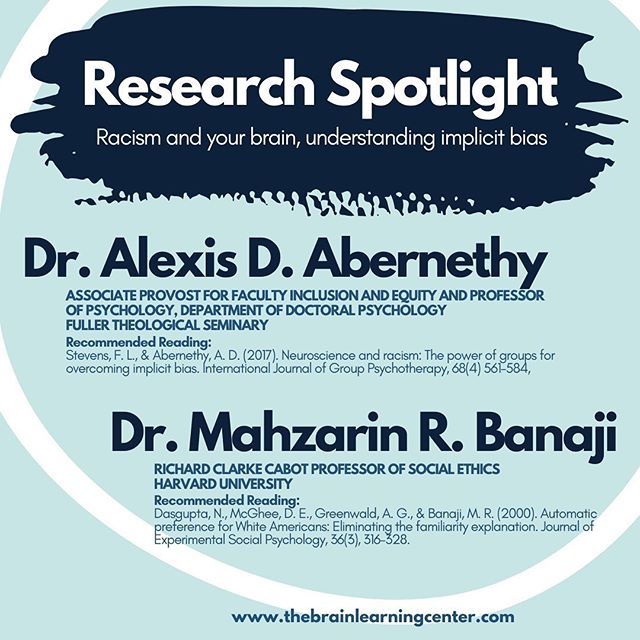brainlrningcntr's tweet photo. Today, we're spotlighting the research work of two women who have contributed to better understanding of racism in important ways. Thank you to Drs. Alexis Abernethy and Mahzarin Banaji for their work investigating…

📸 https://t.co/flPIjyZwaL via https://t.co/nizguVnkBb https://t.co/pof7m6Dzqw