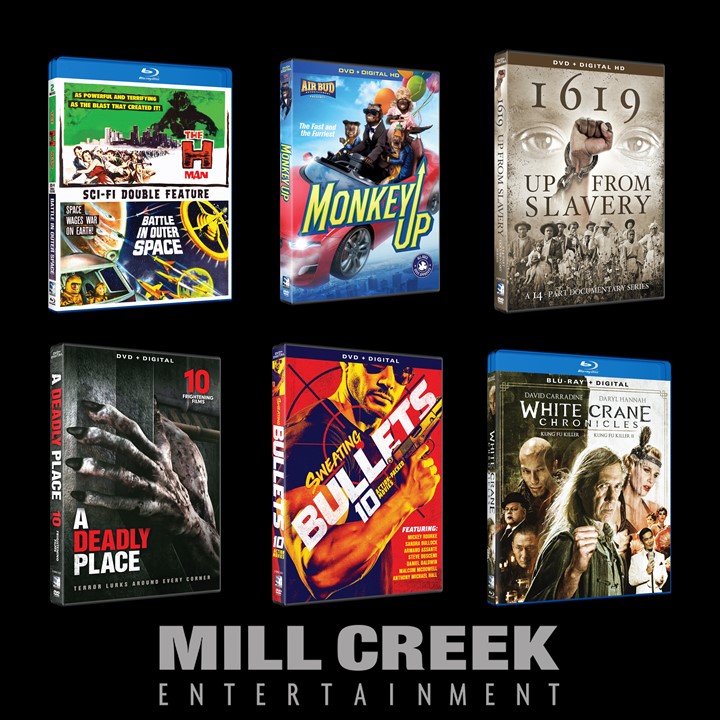 AllianceHomeEnt's tweet photo. Itβs Tuesday and we have some great #newreleases available today! Check out the lineup now available at https://t.co/6oAgJsuueo #MillCreekEnt #MonkeyUp #1619UpFromSlavery #WhiteCraneChronicles #TheHmanBattleinOuterSpace #SweatingBullets #ADeadlyPlace #PhysicalMedia https://t.co/2E2pmPNZoE