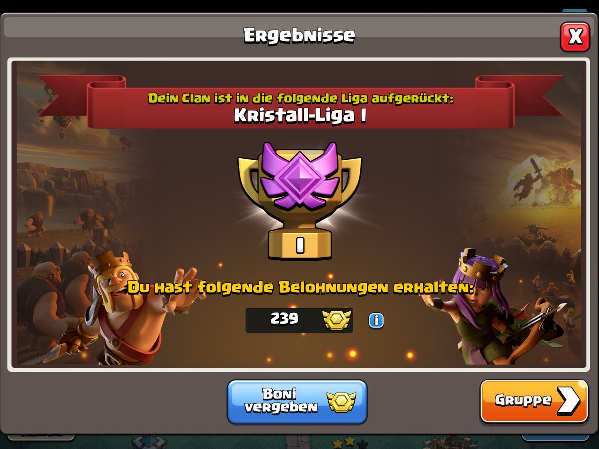 GermanienCoC's tweet photo. 2. Liga-Aufstieg in Folge! 💪🏻 #Clankriegsliga #CWL #CoC https://t.co/cLAFFVipZy