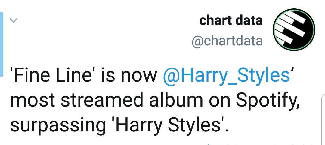 -"Fine Line" is in the top 5 on Apple Music album chart WW, SIX MONTHS after its release.-"Adore You" is still #12 on bb100, six months after its release. Harry has two songs on the chart (WS at #40).- "Fine Line" surpassed "harry styles" in streams in only 6 months.