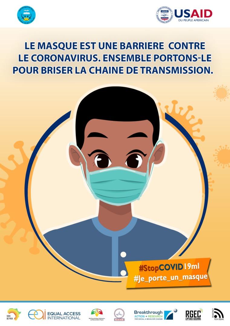 DC_bako's tweet photo. @EqualAccessMali @MediaMali @OusmaneMakaveli @LalaichaM @Malick28083355 @abdoulayekn1 @mamassira @DiawFanta2 @SafiouAbdoulaye @USAIDMali #stop covid19 
#je porte un masque https://t.co/WBBWmGjX85