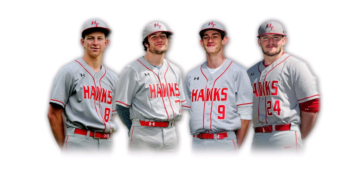HThawksbaseball's tweet photo. Seniors Justin Merryfield, Jimmy Cale, Matt Sheehan, Jackson Green #hawks #family https://t.co/cl62QYuhjP
