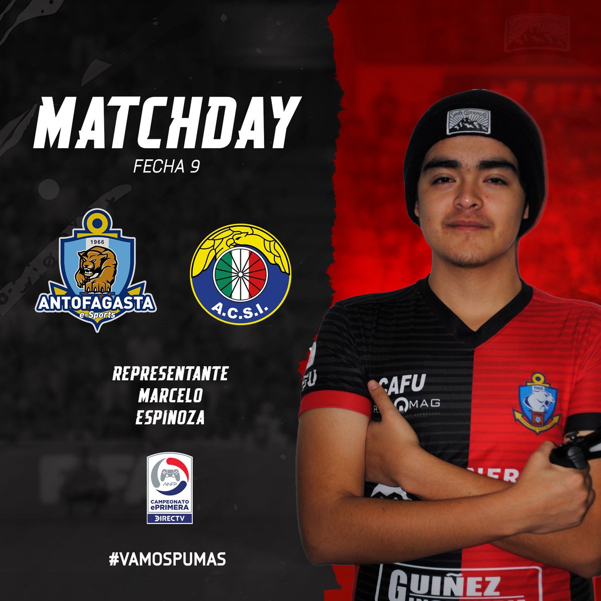 ¡Motores encendidos, Espinoza a la pista, a rodar la pelota virtual! 🎮

A las 18.30, nuestro Player enfrentará a Audax Italiano por el torneo #ePrimeraDIRECTV 🏆

¡A ganar, #PumaGamer! 👊🏻

#CDAeSports