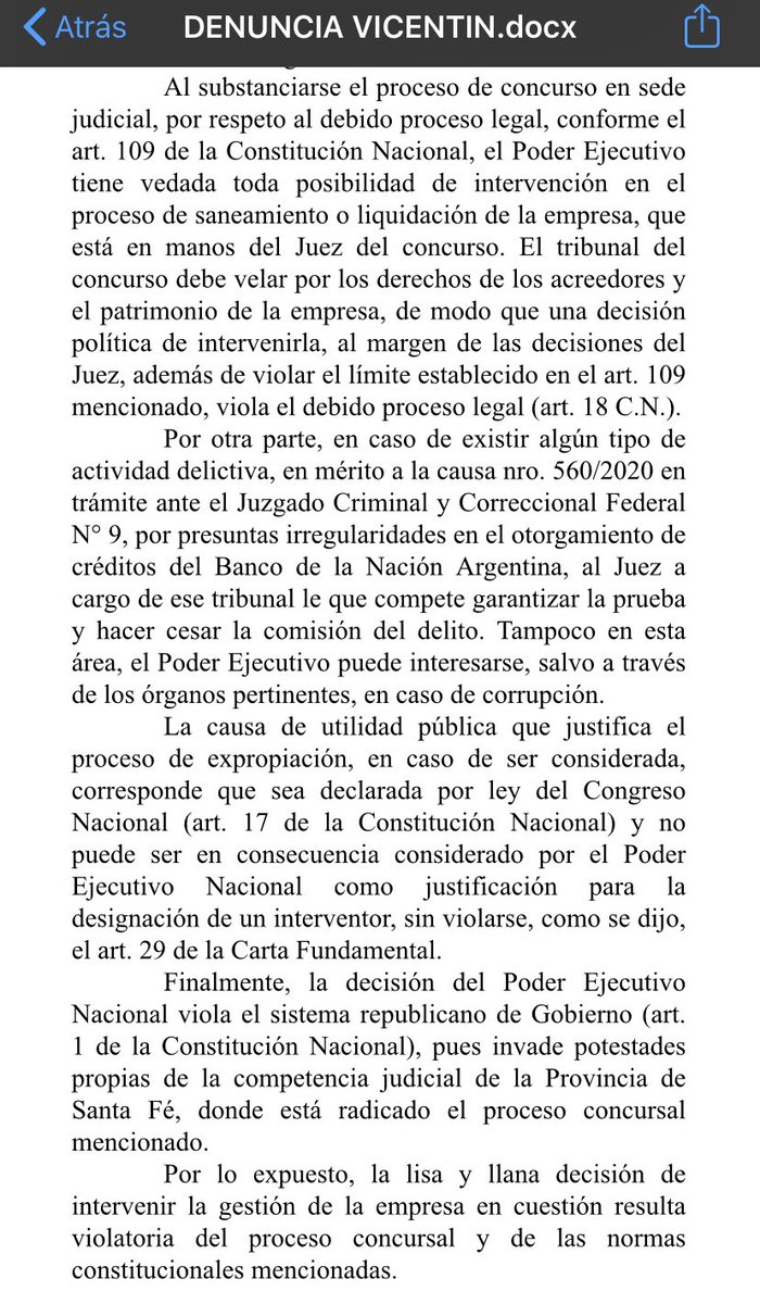 FerIglesias's tweet photo. Denuncia contra el Presidente de la Nación por el caso Vicentín https://t.co/yEC6sxgogm