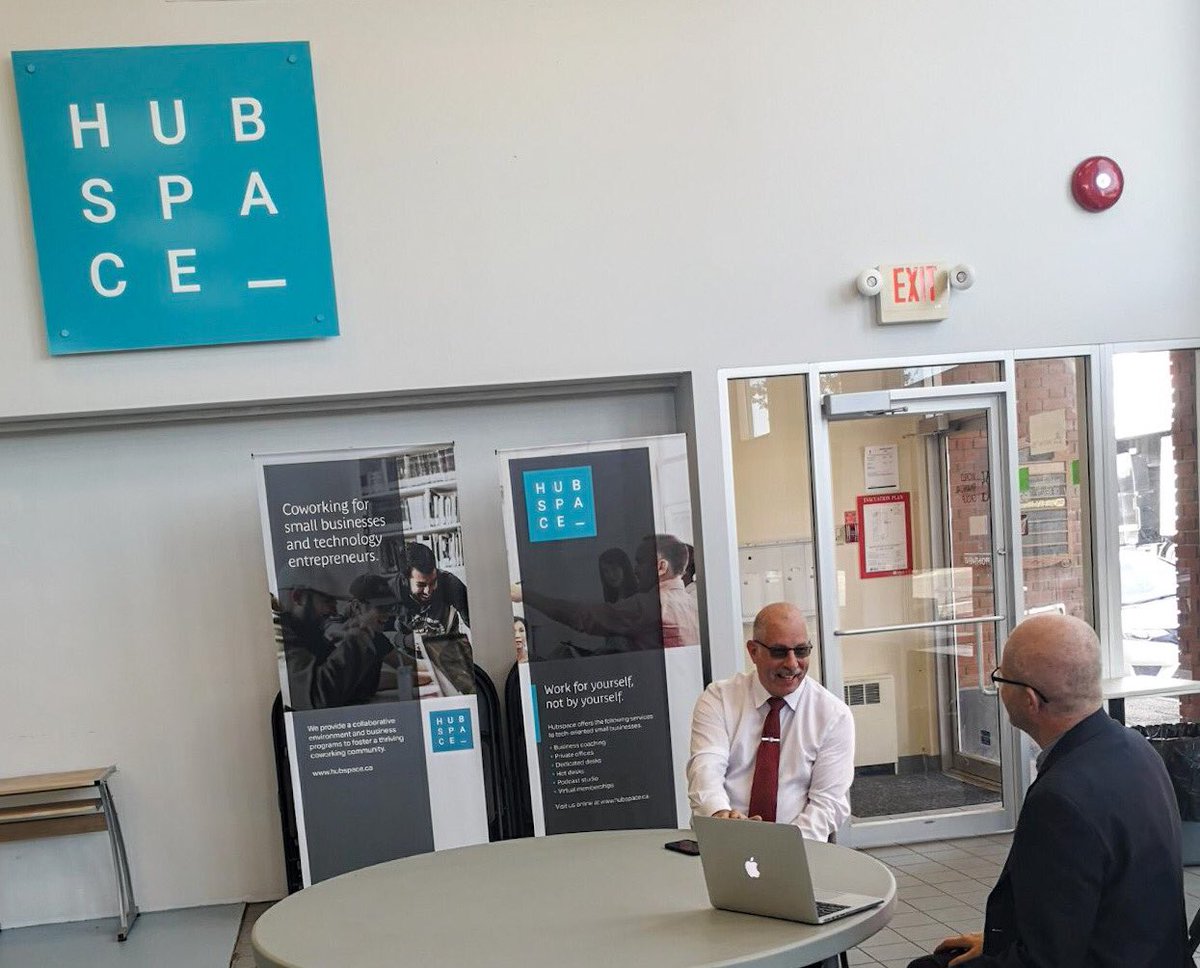Today I talked about COVID physical distancing impacts on vocational training at @thehubspace with <a href="/calpurcell/">Cal Purcell</a> from the <a href="/CVTC_BC/">Canadian Vocational Training Centre</a> in #CityofPG. They have two new online learning classrooms that will be full of students next week.