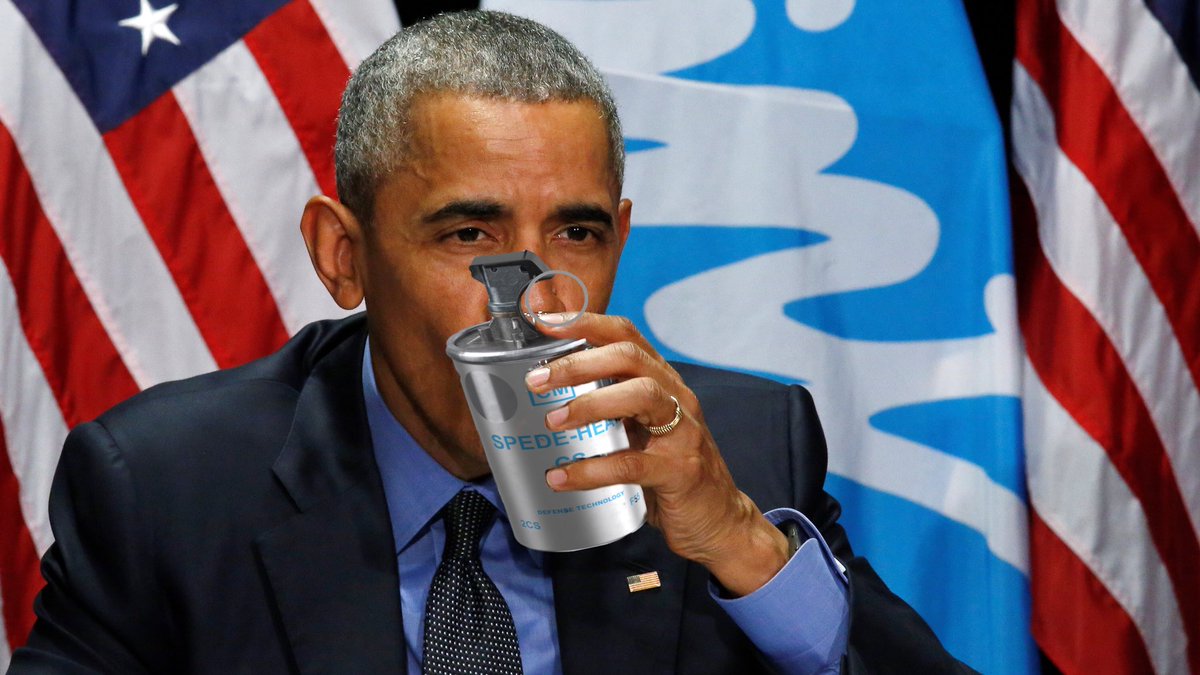 #BREAKING:

Obama drinks from tear gas canister in Minneapolis.