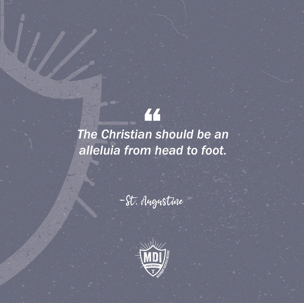 MDI_MU's tweet photo. Today’s #MissionaryMotivation comes from St. Augustine! He reminds us that our whole being should be filled with joy to evangelize not only with how we speak but how we act. https://t.co/OjzqaNukAQ