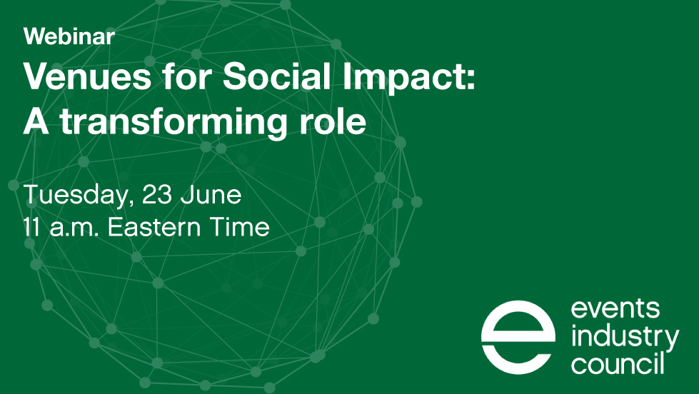 On June 23, join <a href="/GreenMeetings/">EIC Centre for Sustainable Events</a> and a global panel of experts for an inspiring look at how venues and conference centres are being used for positive social impact. Register: bit.ly/2YgW7Lq

#SustainableEvents #EventsIndustry