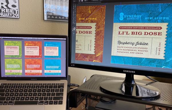 SynergyExtracts's tweet photo. We're always working hard to bring exciting new medical cannabis products 2 your dispensary in practical packaging w/tons of shelf appeal. This is r Director of Marketing Upton Ethelbah putting the finishing touches on the label design for r latest product…to be announced soon! https://t.co/hjrayP7M0b