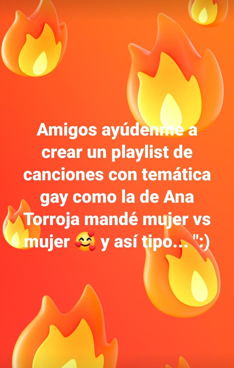 ElGuapodelFace1's tweet photo. #Amigos ayúdenme a crear un #playlist de #canciones con temática #gay como la de #AnaTorroja en mujer vs mujer 🥰 y así tipo... ":) #DiosEsGay #FelizMartes #BesoLGBT #PRIDE2020 #PRIDE2020 #LGBTTTIQA
#LGBTIQ+ https://t.co/JtiZH3PEyM
